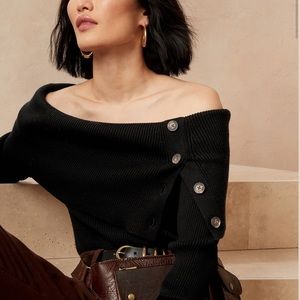 Banana Republic - Off The Shoulder Sweater (Black) never used.